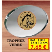 Trophée VERRE : Réf. 11G2 - 15 x 10 cm